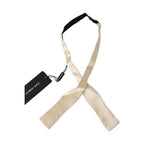 Dolce & Gabbana Beige Slim Skinny Men Necktie 100% Silk Bowtie