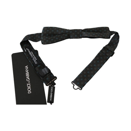 Dolce & Gabbana Gray Patterned Mens Necktie Papillon 100% Silk Bow Tie