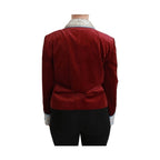 Dolce & Gabbana Red Velvet Baroque Crystal Blazer Jacket