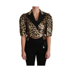 Dolce & Gabbana Blazer Gold Leopard Sequined Jacket
