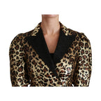 Dolce & Gabbana Blazer Gold Leopard Sequined Jacket