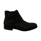 Dolce & Gabbana Black Crocodile Leather Derby Boots Shoes