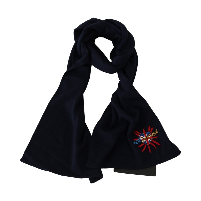 Dolce & Gabbana Blue #DGLovesLondon Wrap Shawl Wool Scarf