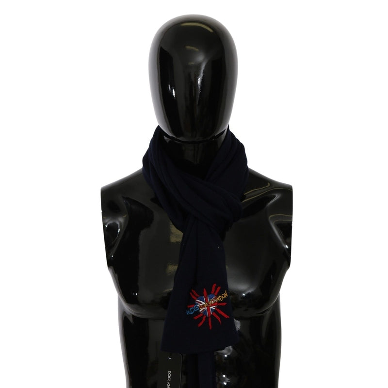 Dolce & Gabbana Blue #DGLovesLondon Wrap Shawl Wool Scarf