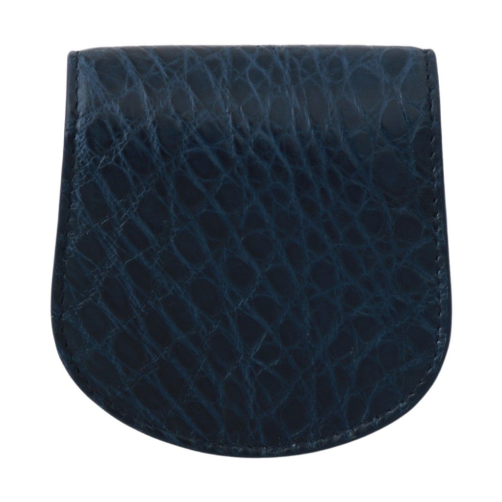 Dolce & Gabbana Blue Holder Pocket Wallet Blue Exotic Skin Condom Case