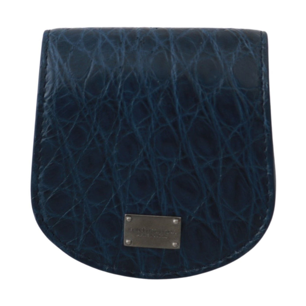 Dolce & Gabbana Blue Holder Pocket Wallet Blue Exotic Skin Condom Case