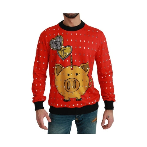 Dolce & Gabbana Red Crystal Pig of the Year Sweater