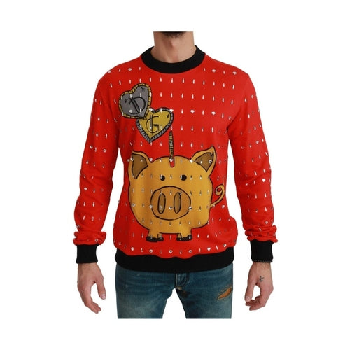 Dolce & Gabbana Red Crystal Pig of the Year Sweater