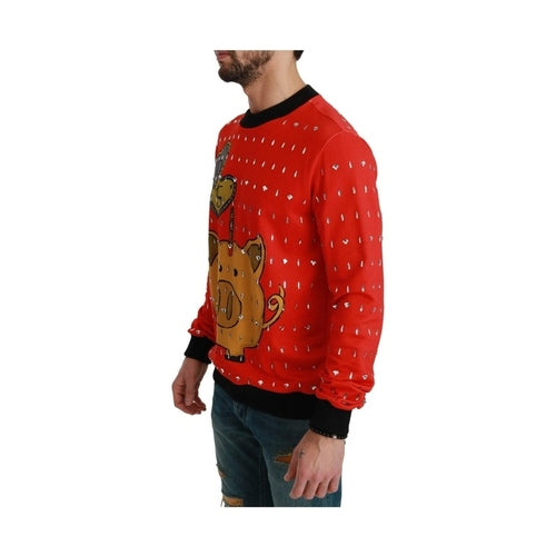 Dolce & Gabbana Red Crystal Pig of the Year Sweater