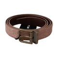 Dolce & Gabbana Beige Exotic Skin Gold Buckle Leather Belt