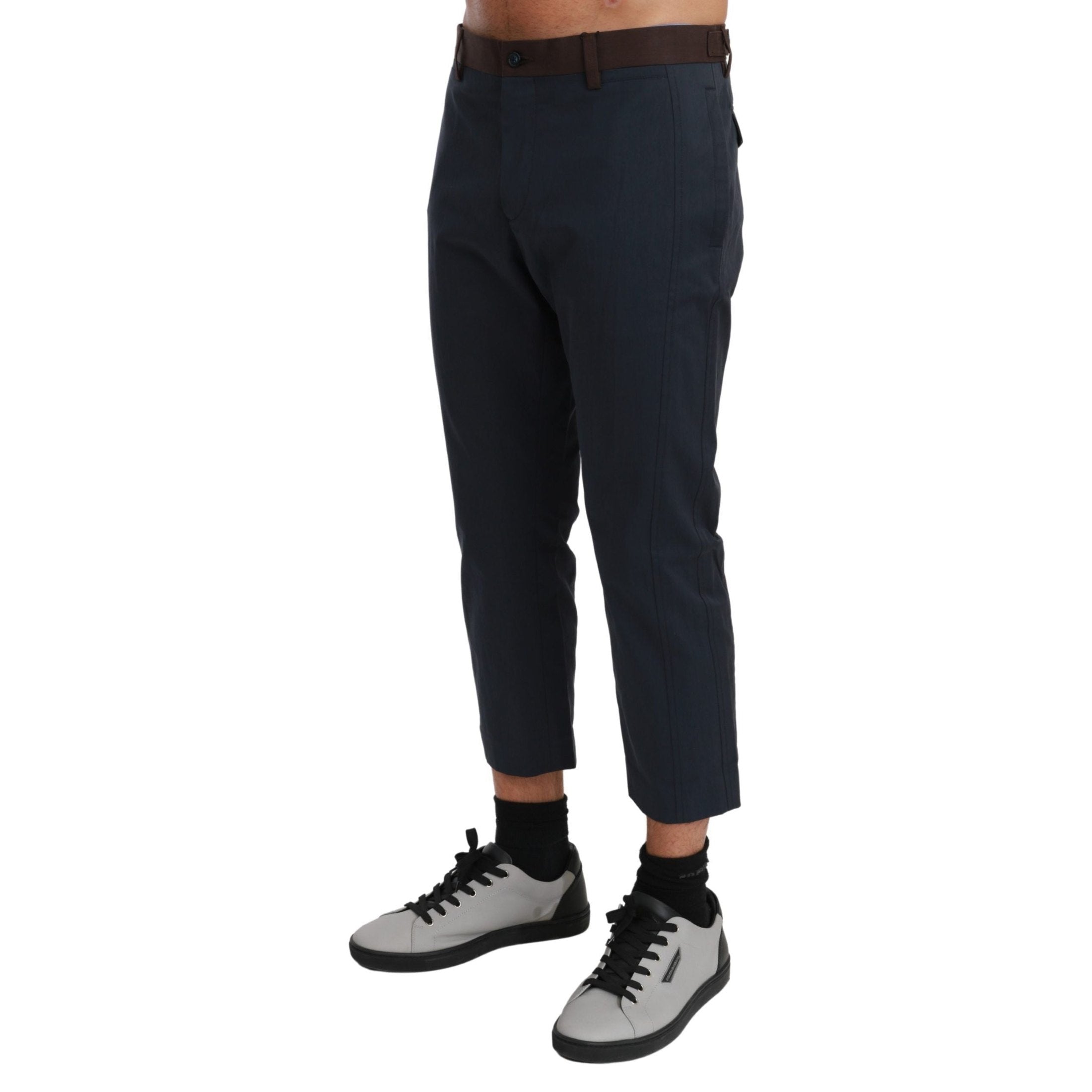 Dolce & Gabbana Brown Stripes Cropped Trousers Pants