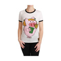 Dolce & Gabbana White YEAR OF THE PIG Top Cotton T-shirt