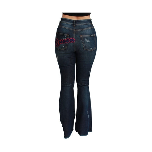 Dolce & Gabbana Blue Denim Cotton Stretch Flared Jeans
