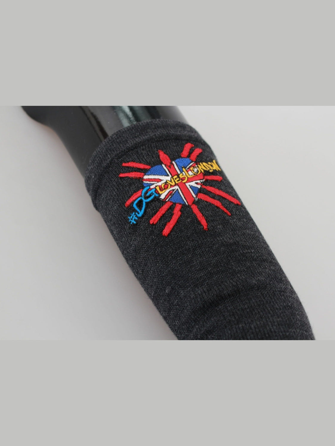 Dolce & Gabbana Gray #DGLovesLondon Embroidered Virgin Wool Gloves