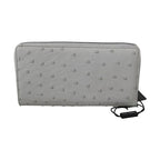 Dolce & Gabbana White Ostrich Leather Continental Mens Clutch Wallet