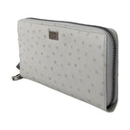 Dolce & Gabbana White Ostrich Leather Continental Mens Clutch Wallet