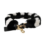 Dolce & Gabbana Black White Lapin Fur Accessory Shoulder Strap