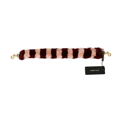Dolce & Gabbana Pink Red Lapin Fur Accessory Shoulder Strap