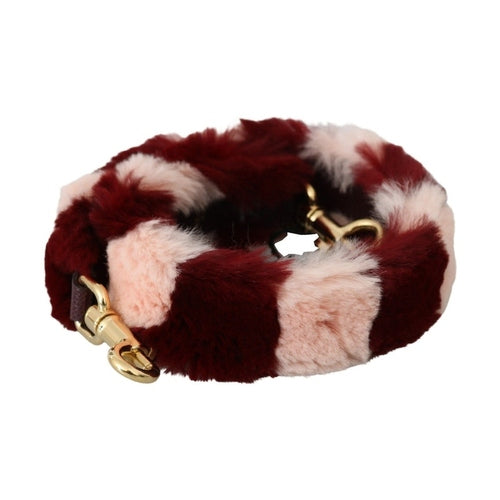 Dolce & Gabbana Pink Red Lapin Fur Accessory Shoulder Strap