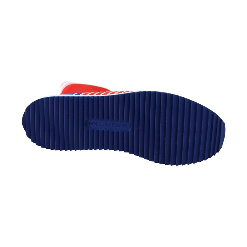 Dolce & Gabbana Blue Red Sorrento Logo Sneakers Socks Shoes