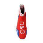 Dolce & Gabbana Blue Red Sorrento Logo Sneakers Socks Shoes