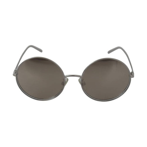 Dolce & Gabbana Silver Plated Round Gray Le nses Women Sunglasses