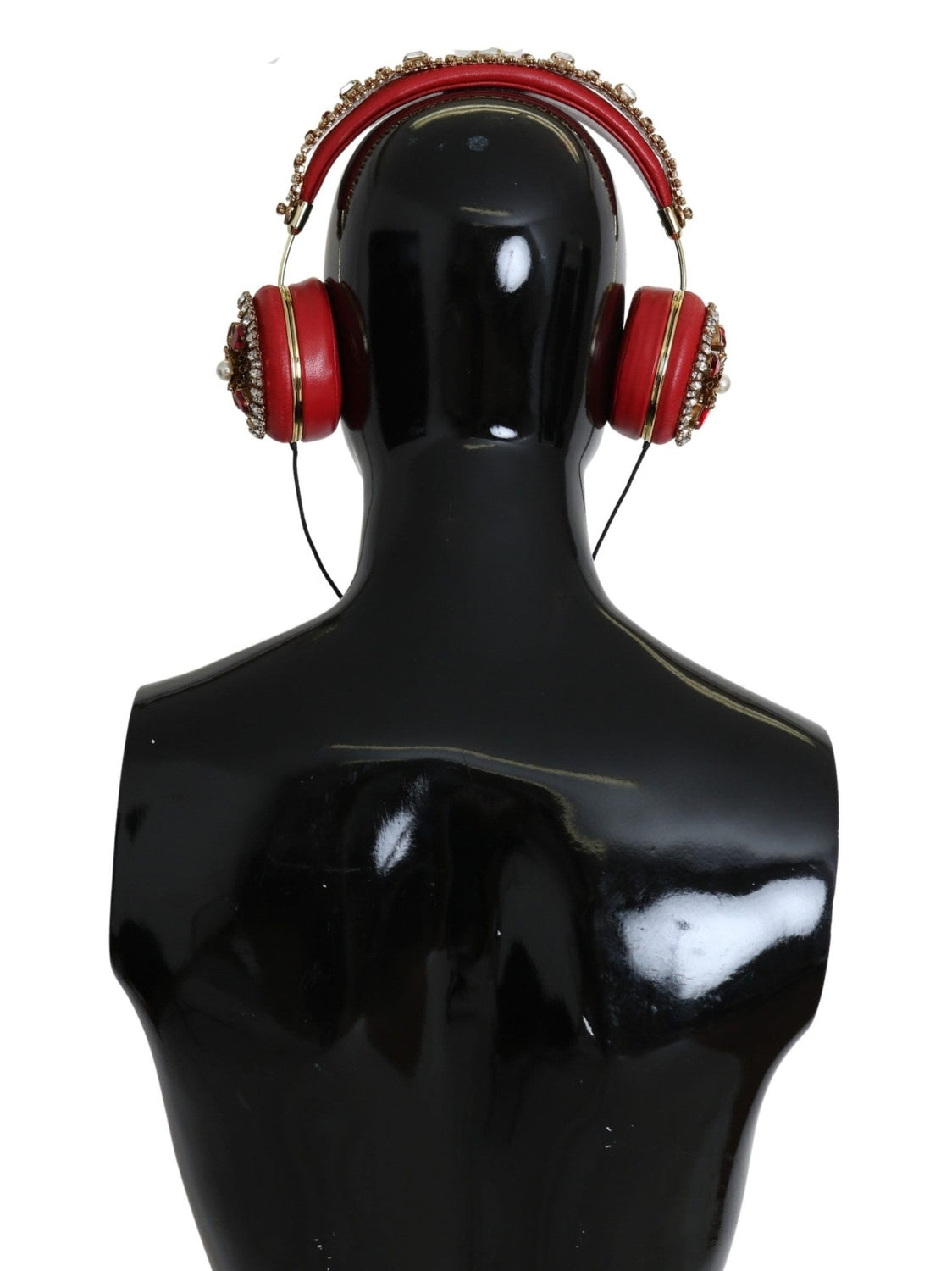 Dolce & Gabbana FRENDS Leather Red Floral Crystal Headset Headphones