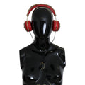 FRENDS Leather Red Floral Crystal Headset Headphones