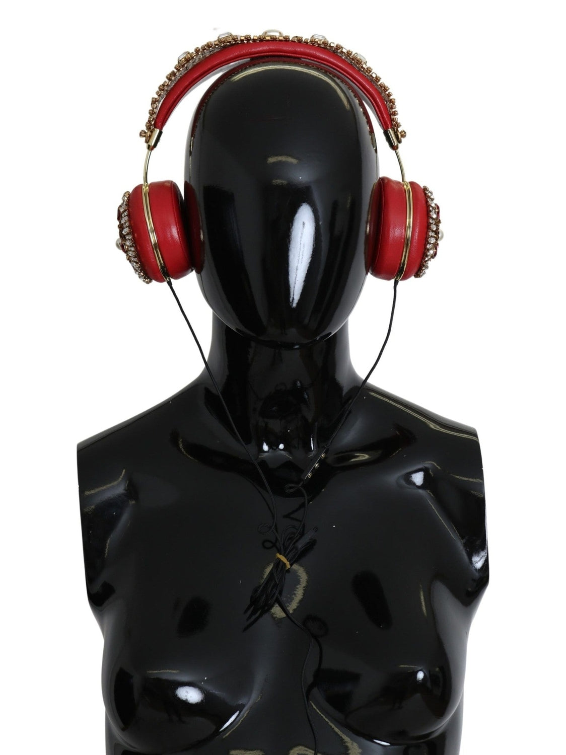 Dolce & Gabbana FRENDS Leather Red Floral Crystal Headset Headphones