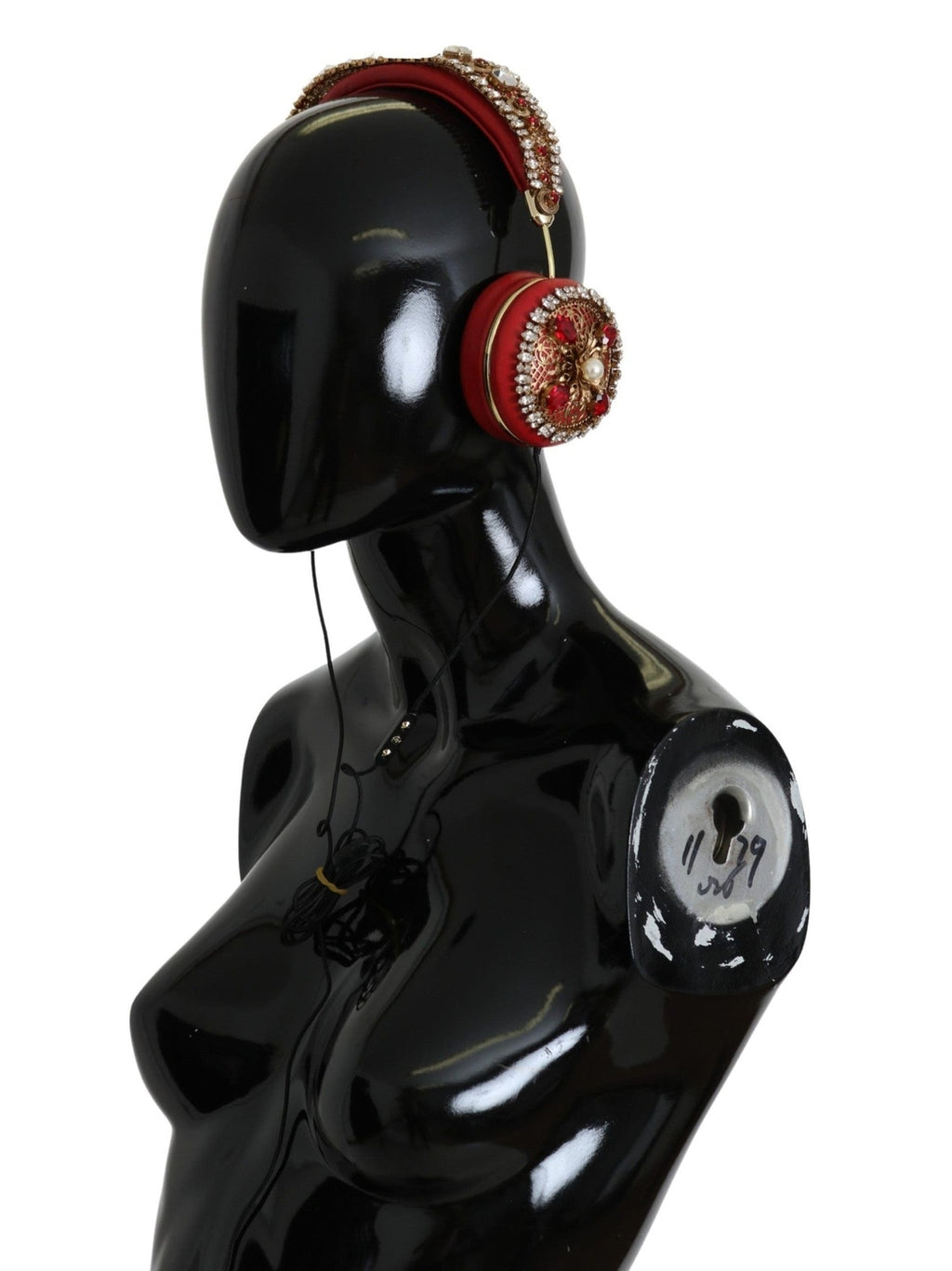 Dolce & Gabbana FRENDS Leather Red Floral Crystal Headset Headphones