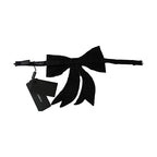 Dolce & Gabbana Silver Tone 100% Silk Crystal Embellished Women  Bowtie
