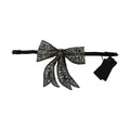 Dolce & Gabbana Silver Tone 100% Silk Crystal Embellished Women  Bowtie