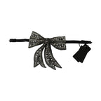 Dolce & Gabbana Silver Tone 100% Silk Crystal Embellished Women  Bowtie