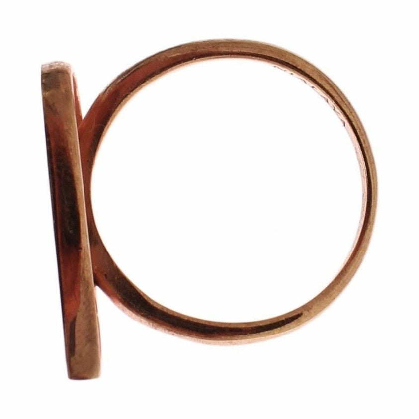 Nialaya Pink Gold 925 Silver Womens Clear CZ Ring