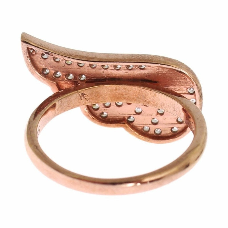 Nialaya Pink Gold 925 Silver Womens Clear CZ Ring