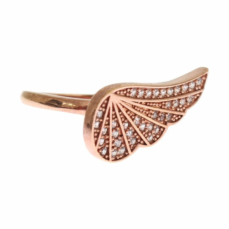 Nialaya Pink Gold 925 Silver Womens Clear CZ Ring