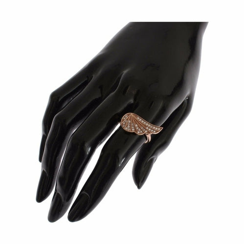 Nialaya Pink Gold 925 Silver Womens Clear CZ Ring