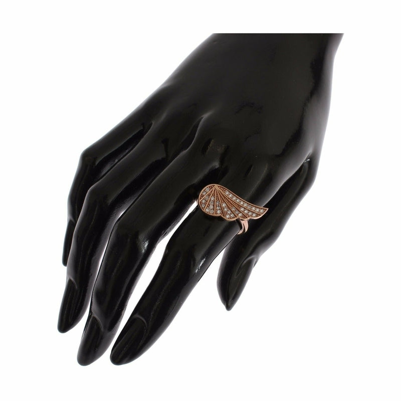 Nialaya Pink Gold 925 Silver Womens Clear CZ Ring