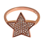 Nialaya Womens Clear CZ Star 925 Silver Ring