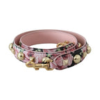 Dolce & Gabbana Pink Floral Gold Studs Bag Accessory Shoulder Strap