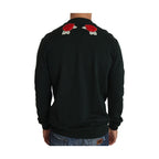 Dolce & Gabbana Green Crystal Heart Roses Gun Sweater