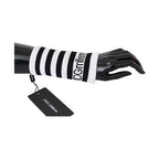 Dolce & Gabbana Black White Wool DGMillennials Wristband Wrap