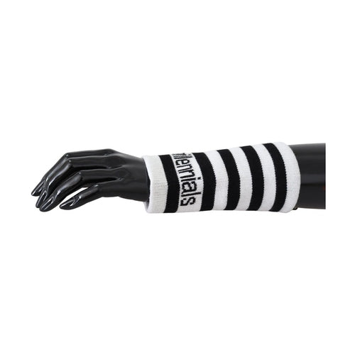 Dolce & Gabbana Black White Wool DGMillennials Wristband Wrap