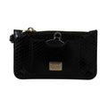 Dolce & Gabbana Black Leather Coin Purse Wristlet Mirror Agnese Wallet