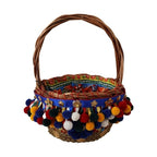 Dolce & Gabbana Multicolor Cotton Embellished Agnese Basket Tote Bag