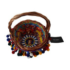 Dolce & Gabbana Multicolor Cotton Embellished Agnese Basket Tote Bag