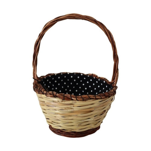 Dolce & Gabbana Beige Wood Wicker Rattan Basket Tote Bag