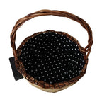 Dolce & Gabbana Beige Wood Wicker Rattan Basket Tote Bag