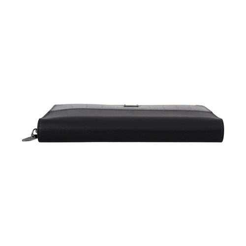 Dolce & Gabbana Black Zip Around Continental Clutch Leather Wallet
