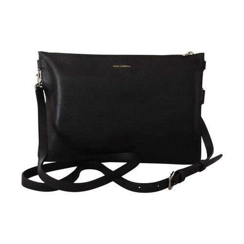 Dolce & Gabbana Black Exotic Leather Shoulder Sling Alta Sartoria Bag